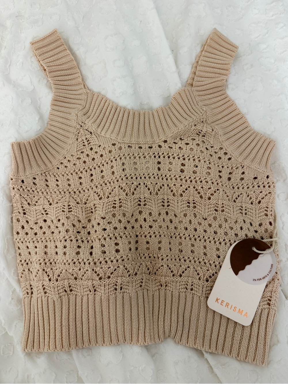 *NWT* Kerisma Beige Crochet Knit Tank